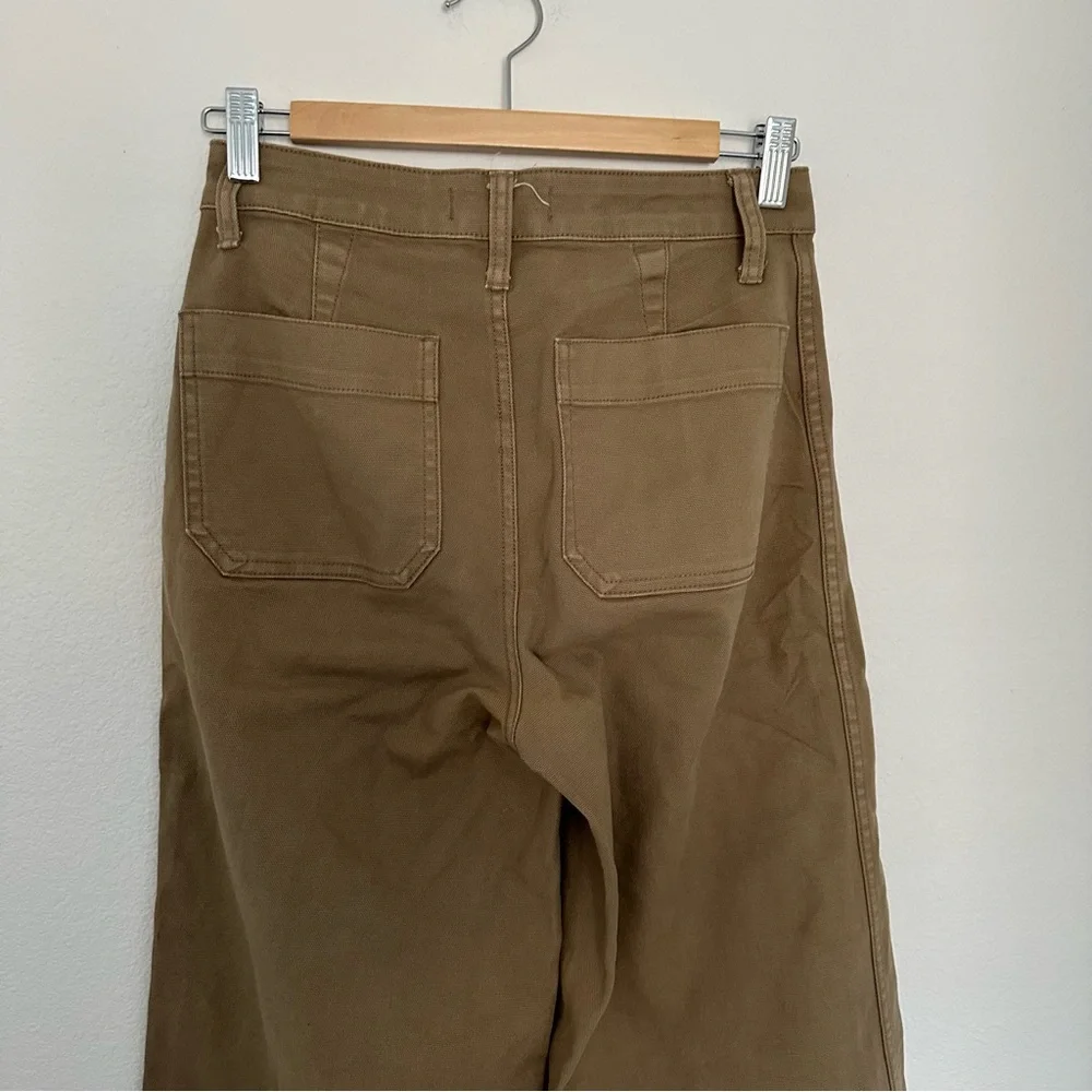 Madewell The Emmett Wide-Leg Crop Pants Welt Pocket Tan Khaki Size 25 Women’s - Picture 4 of 9